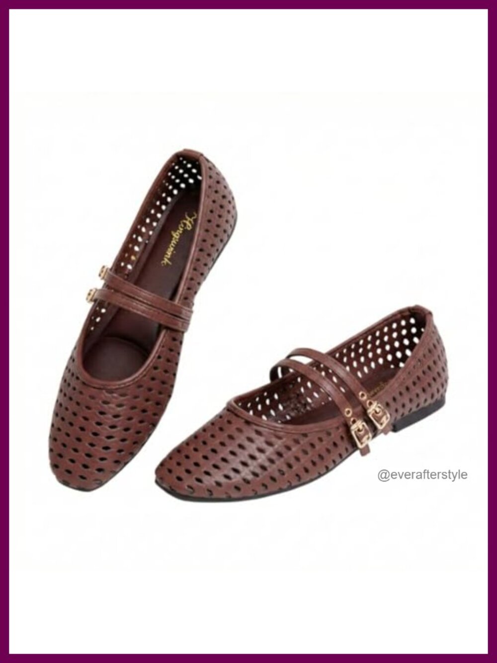 Women's Woven Mary Jane Flats with Adjustable Double Straps and Cushioned